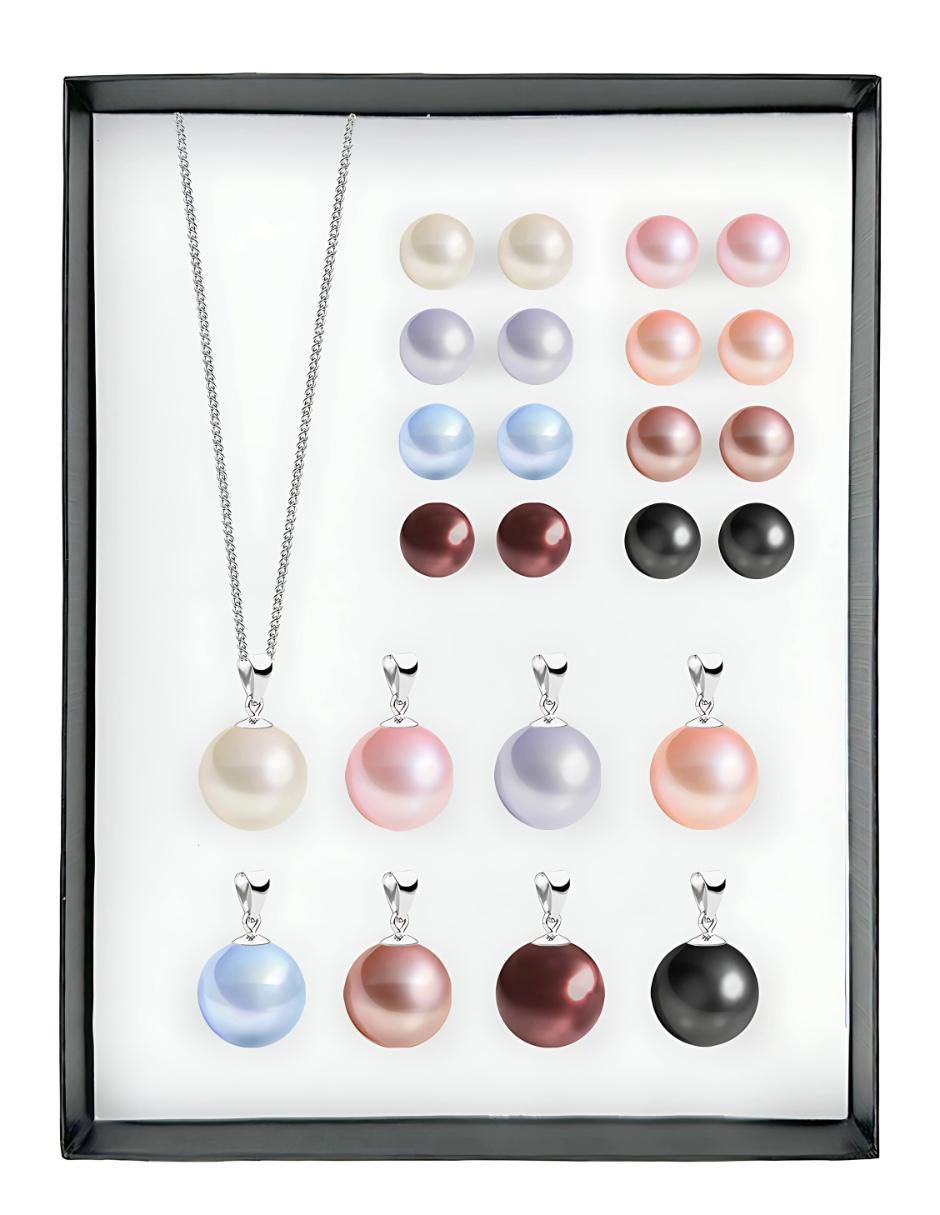 Aretes y collar "de (si aplica)" ninguna éclair no aplica "de" plata p 925 perla de cristal 2