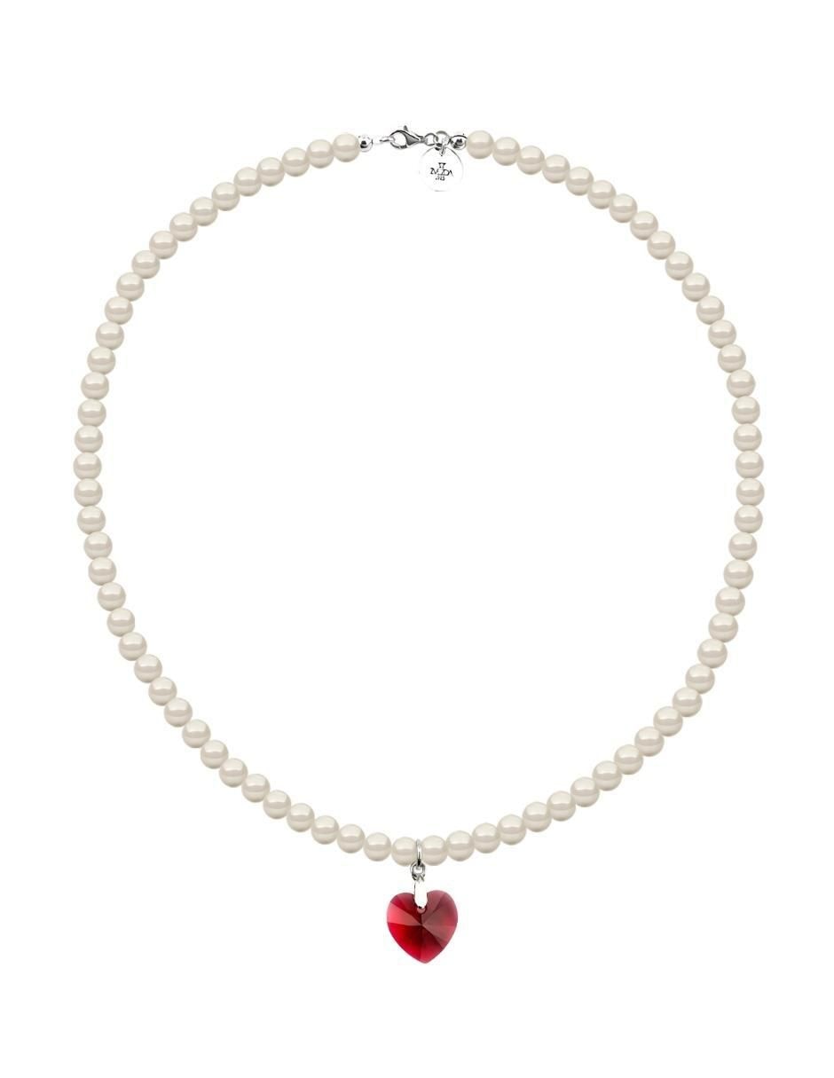 Collar y pulsera de corazón Éclair 
de plata P 925 perla de cristal 2