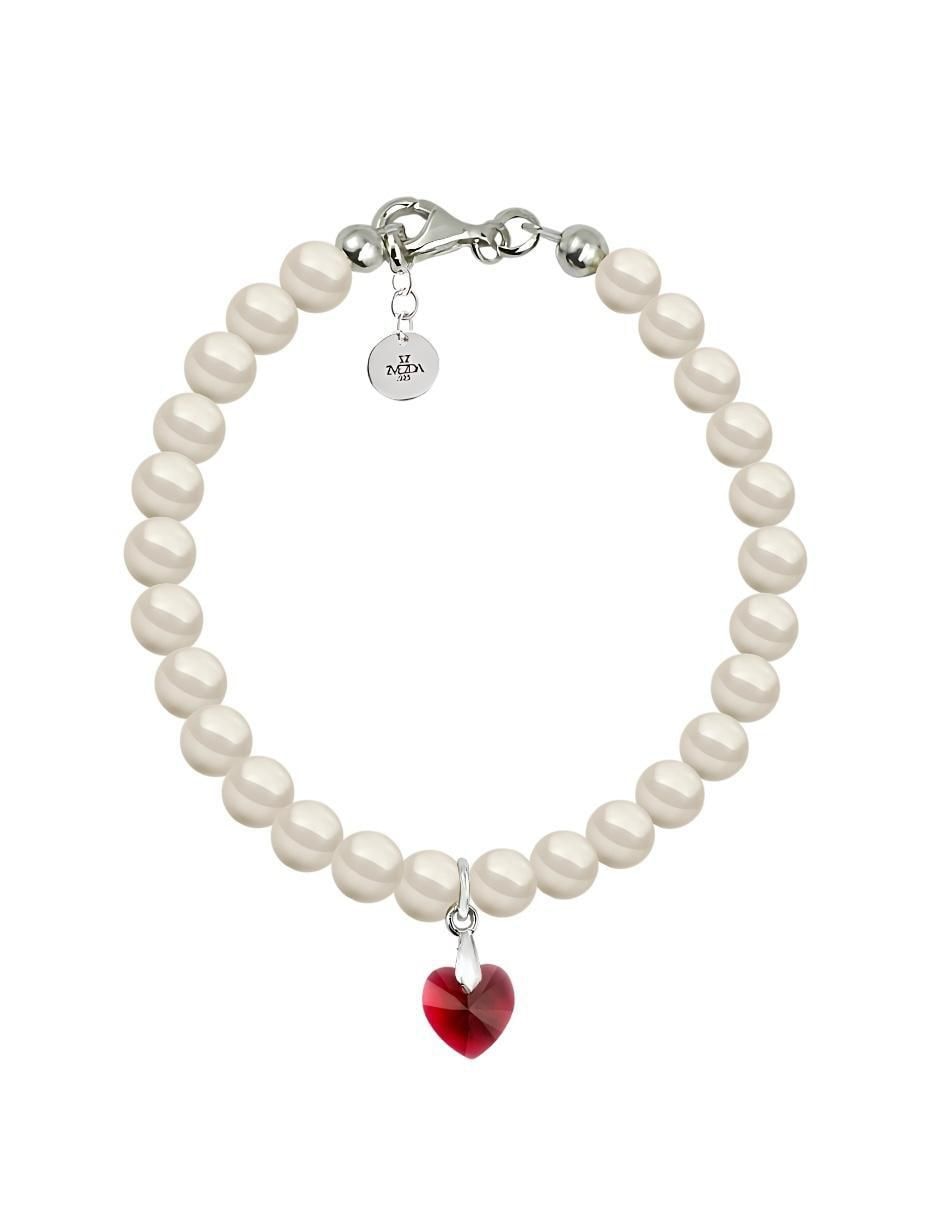 Collar y pulsera de corazón Éclair 
de plata P 925 perla de cristal 3