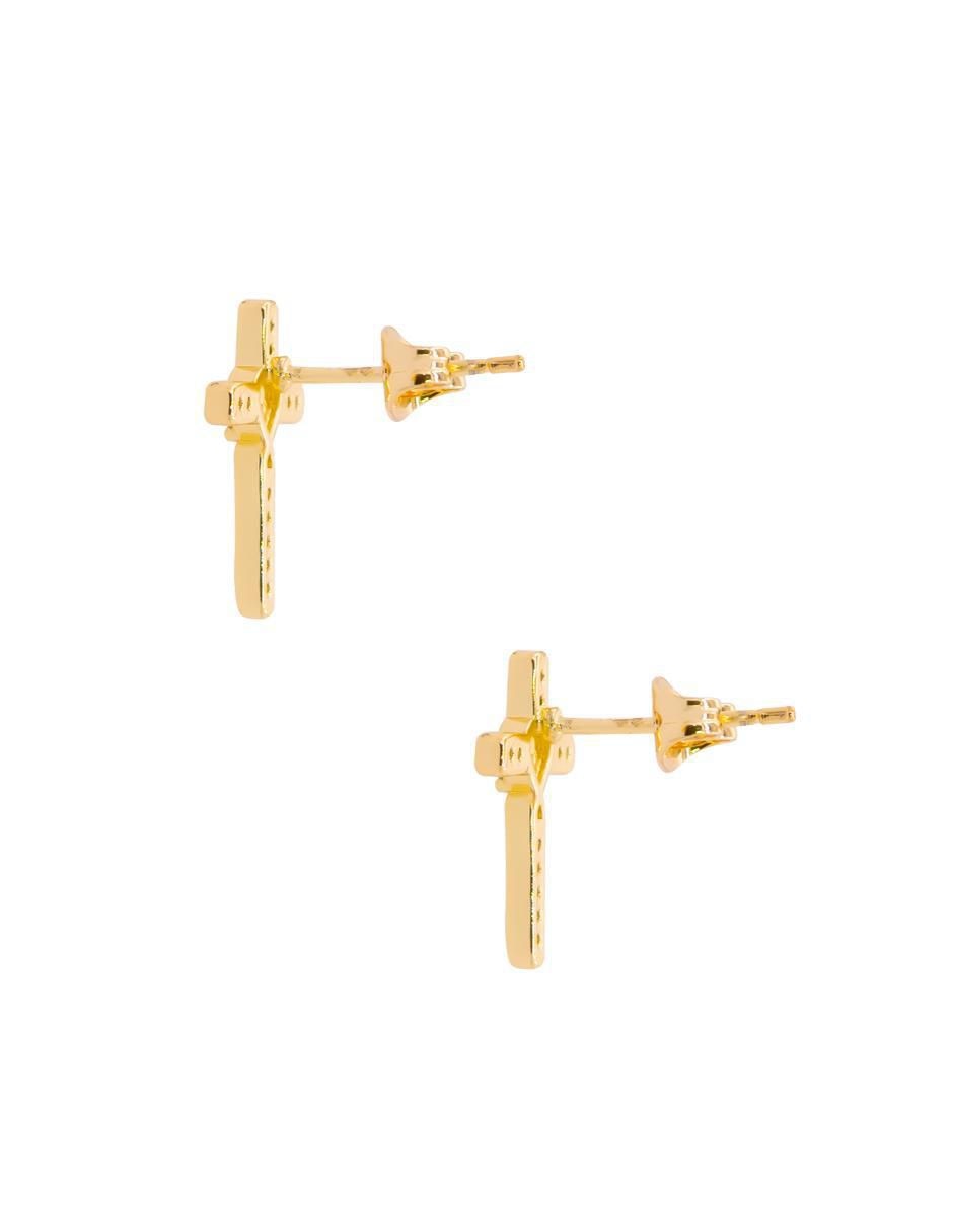 Aretes de cruz con acabado brillante zirconia 3