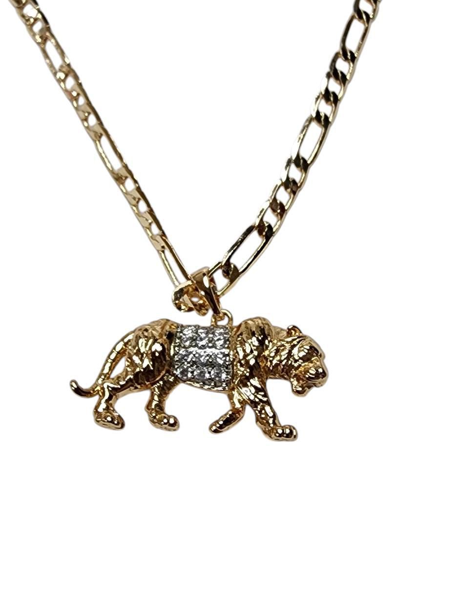Collar de tigre Felinos de oro laminado 14 K Collar de tigre Felinos de oro laminado 14 K
