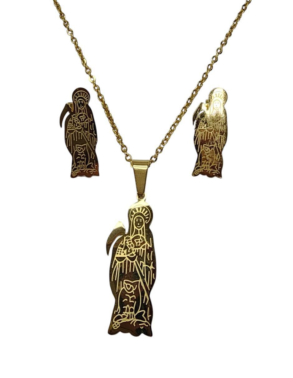 Aretes y collar Santa Muerte Aretes y collar Santa Muerte