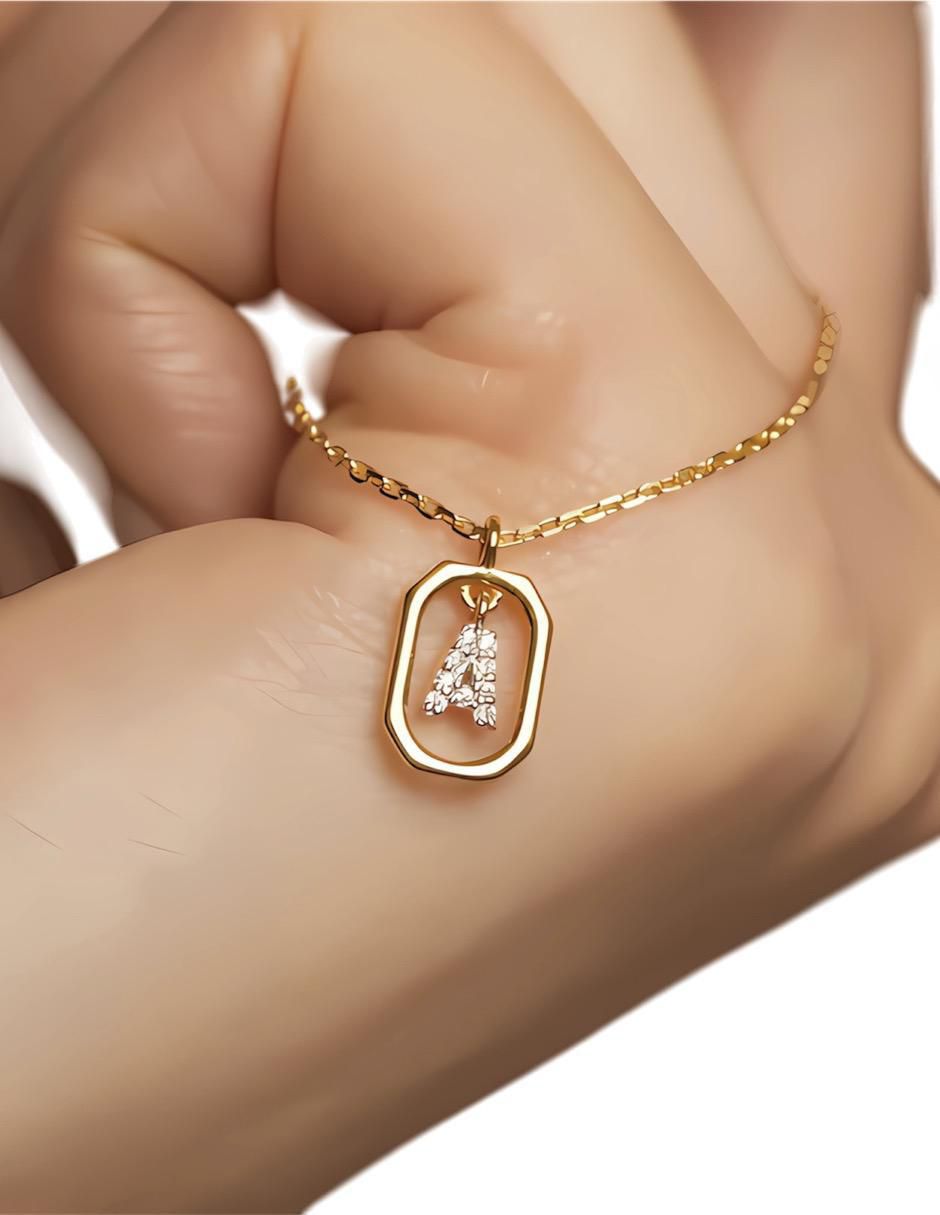 Collar de letra a de plata P 925 3