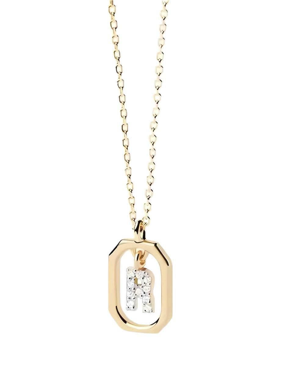 Collar de letra r de plata P 925 Collar de letra r de plata P 925