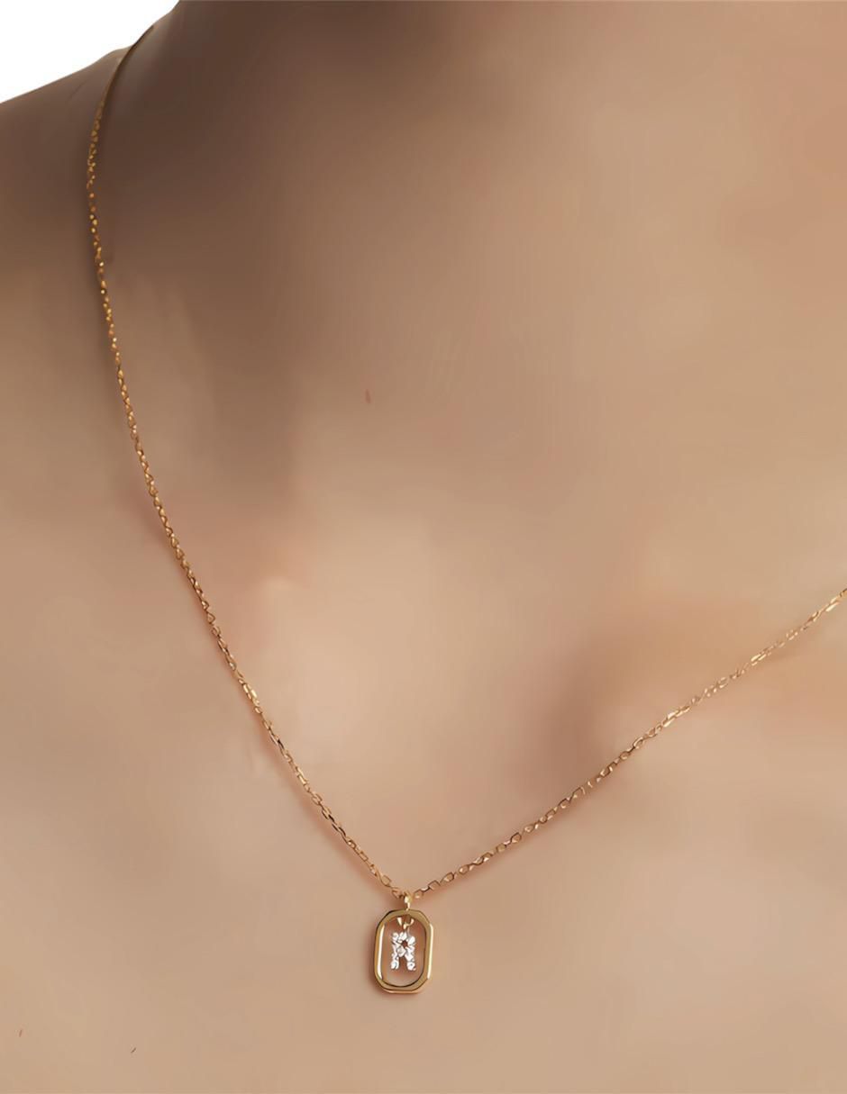 Collar de letra r de plata P 925 2