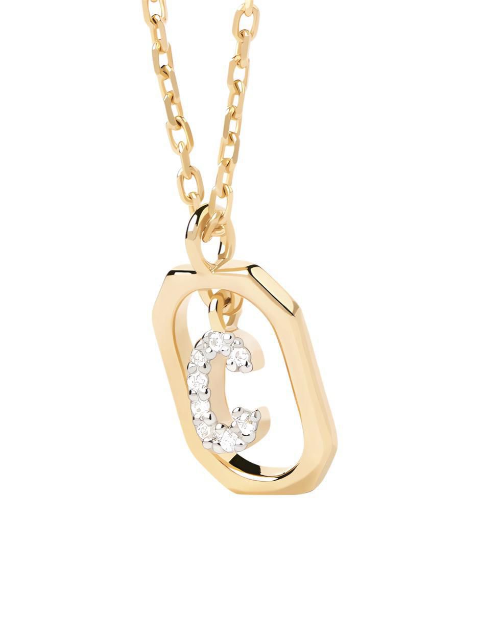 Collar de letra c de plata P 925 2