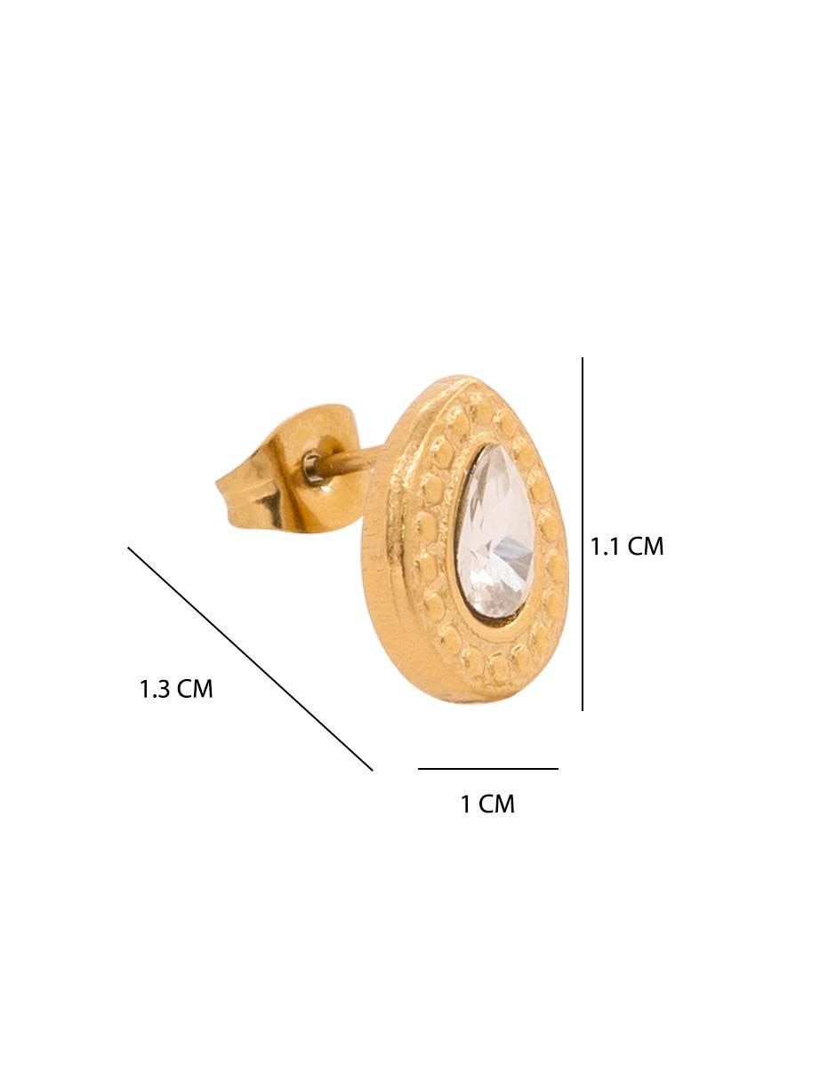 Aretes de gota con acabado brillante zirconia 5