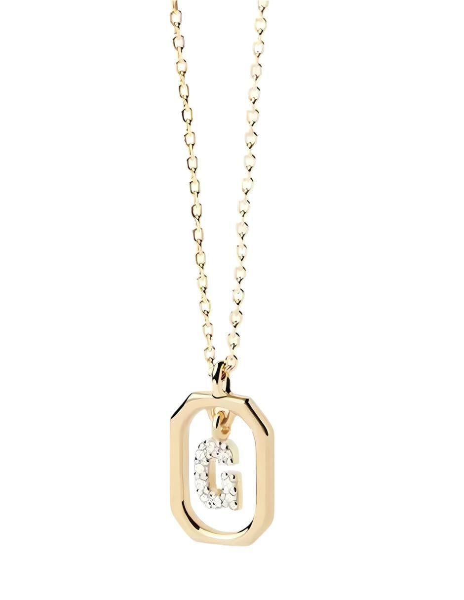 Collar de letra g de plata P 925