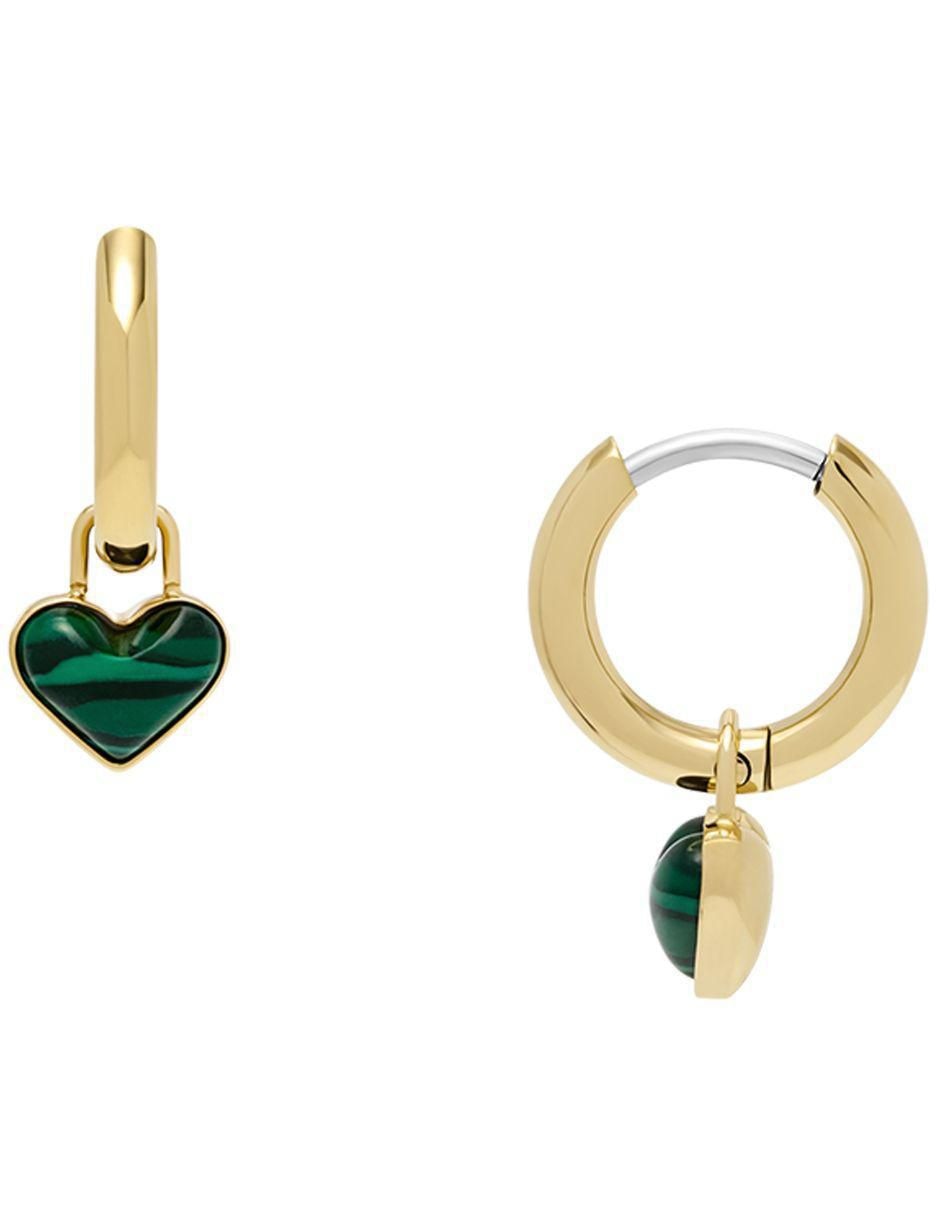 Aretes de corazón Jewelry con acabado brillante malaquita Aretes de corazón Jewelry con acabado brillante malaquita