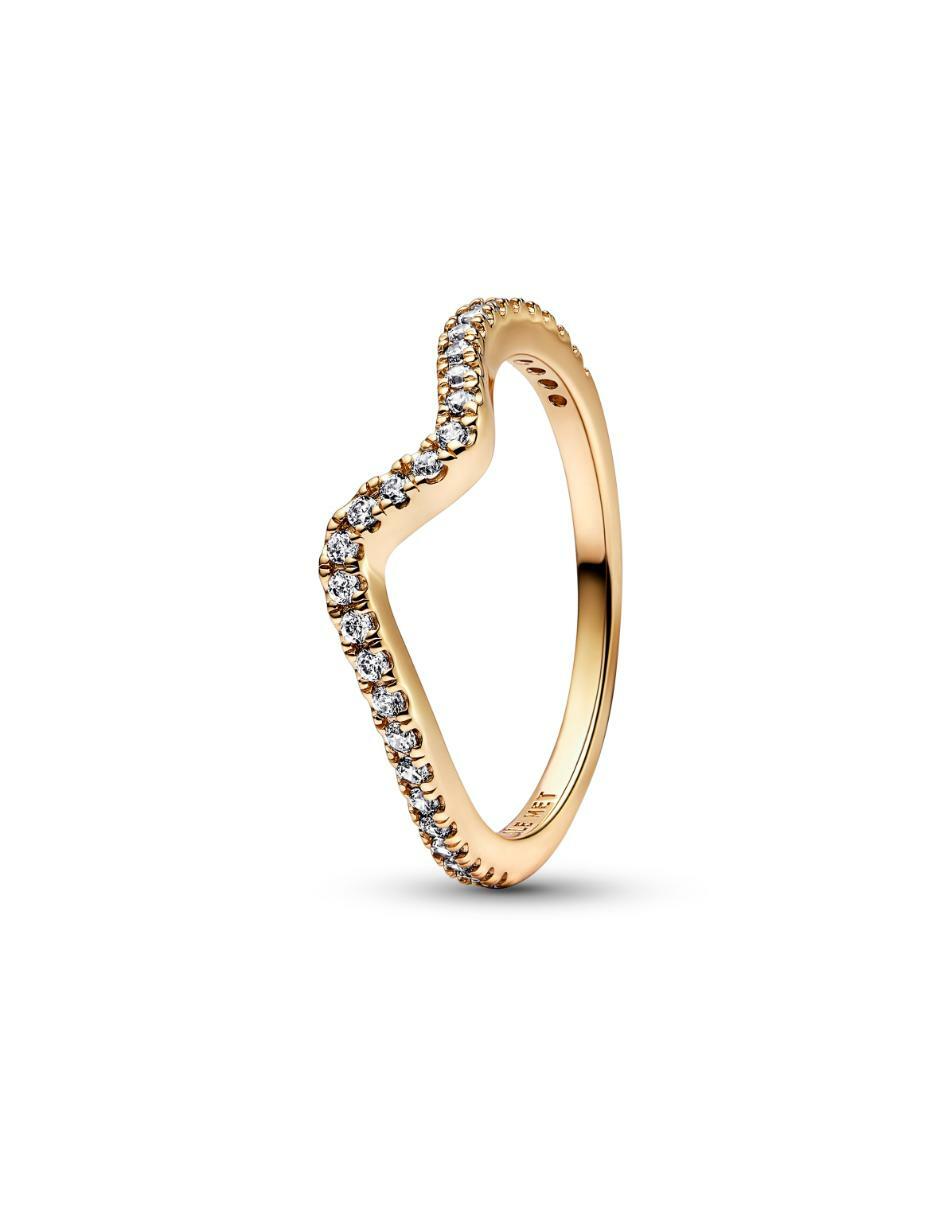 Anillo Timeless de plata P 925 zirconia cúbica con acabado baño de oro