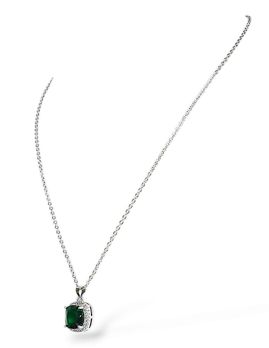 Aretes, collar y anillo zirconia 3