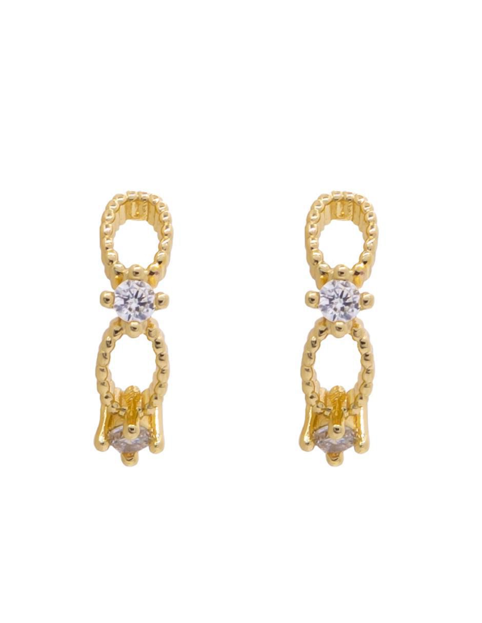 Aretes con acabado brillante zirconia Aretes con acabado brillante zirconia