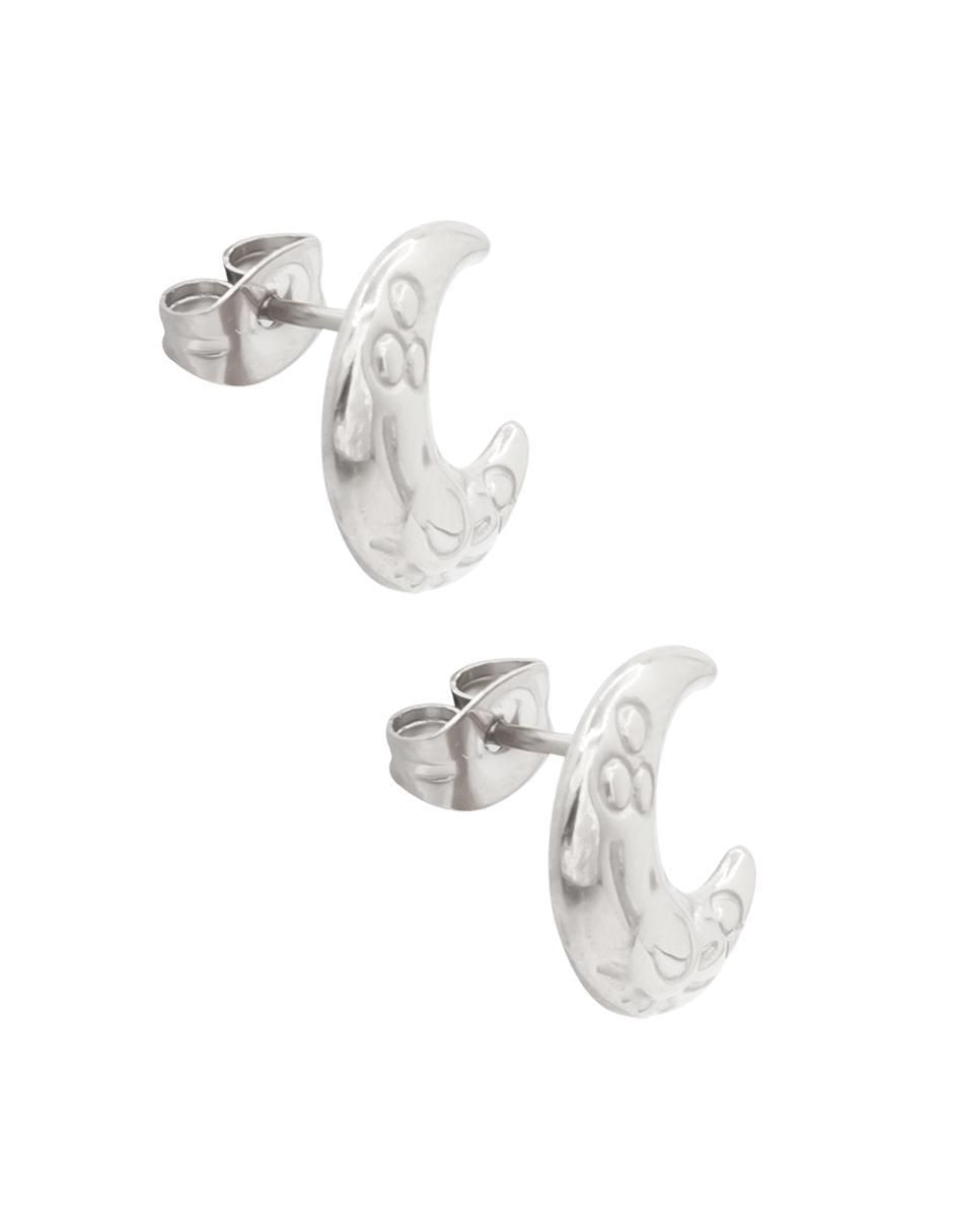 Aretes de luna con acabado brillante 2