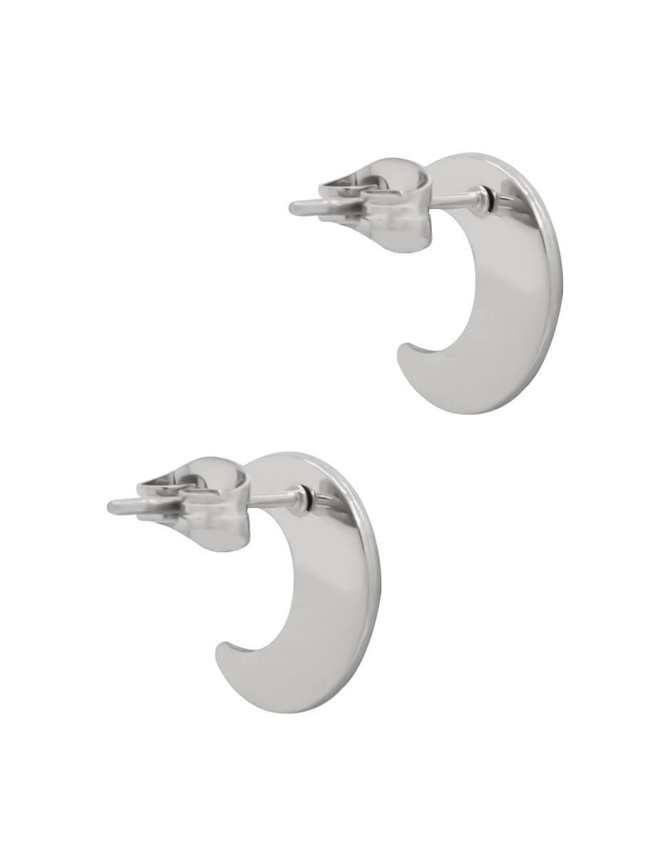 Aretes de luna con acabado brillante 3