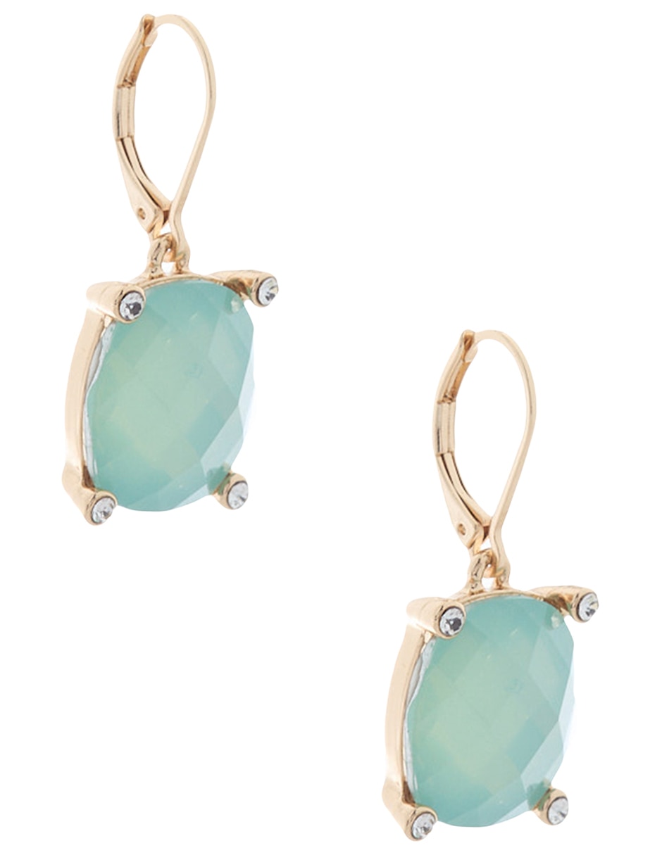 Aretes rectangulares Gemstone Glow con acabado brillante cristal 2