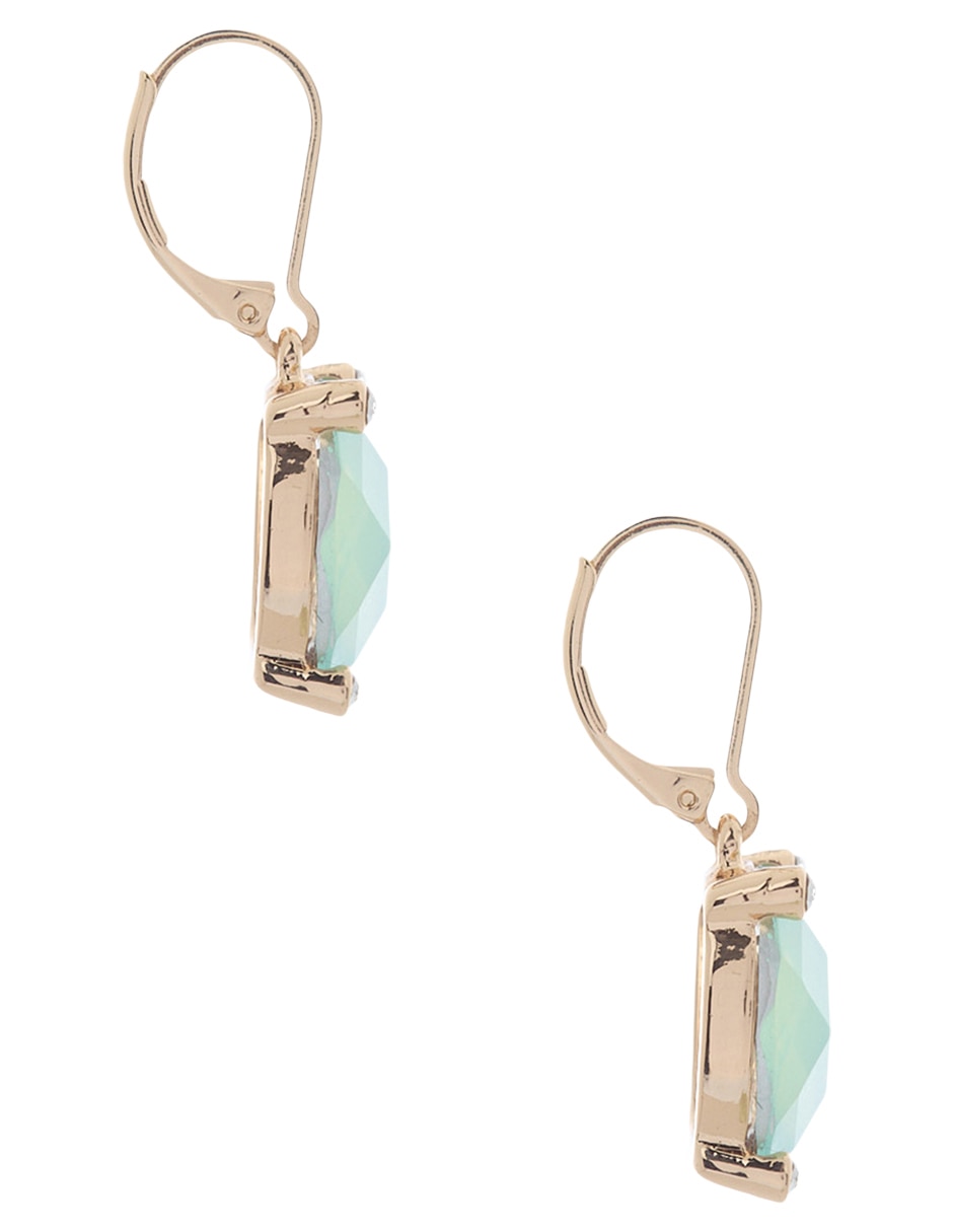 Aretes rectangulares Gemstone Glow con acabado brillante cristal 3