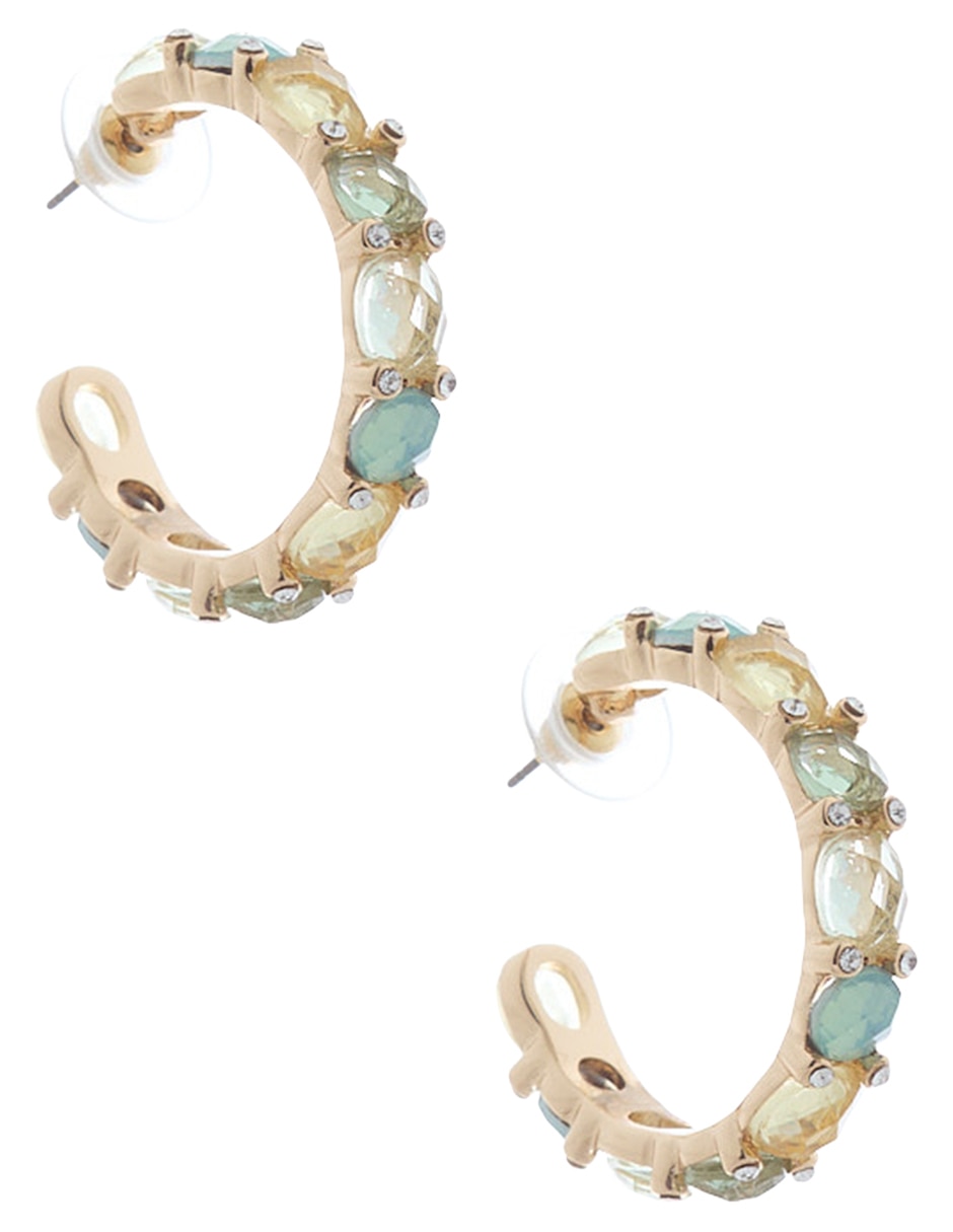 Arracadas Gemstone Glow con acabado pavé cristal 2