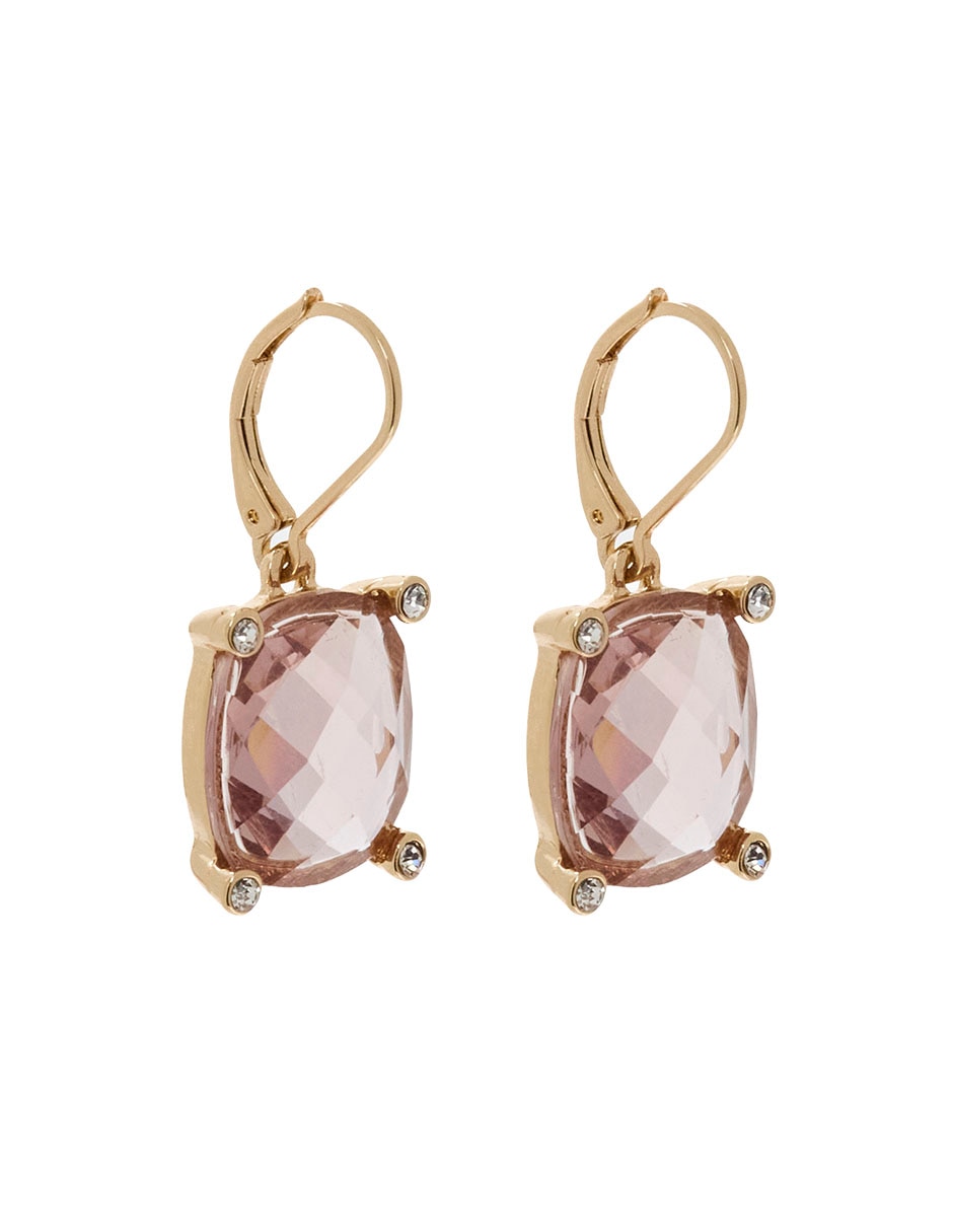 Aretes huggies rectangulares Gemstone Glow con acabado lustre cristal 2