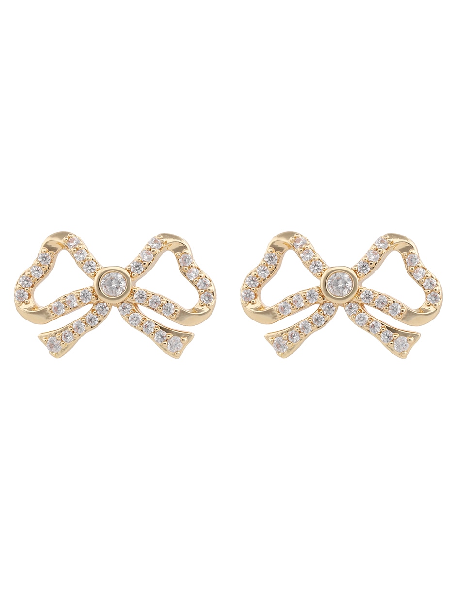 Aretes de moño Glimmering Ears con acabado brillante cristal