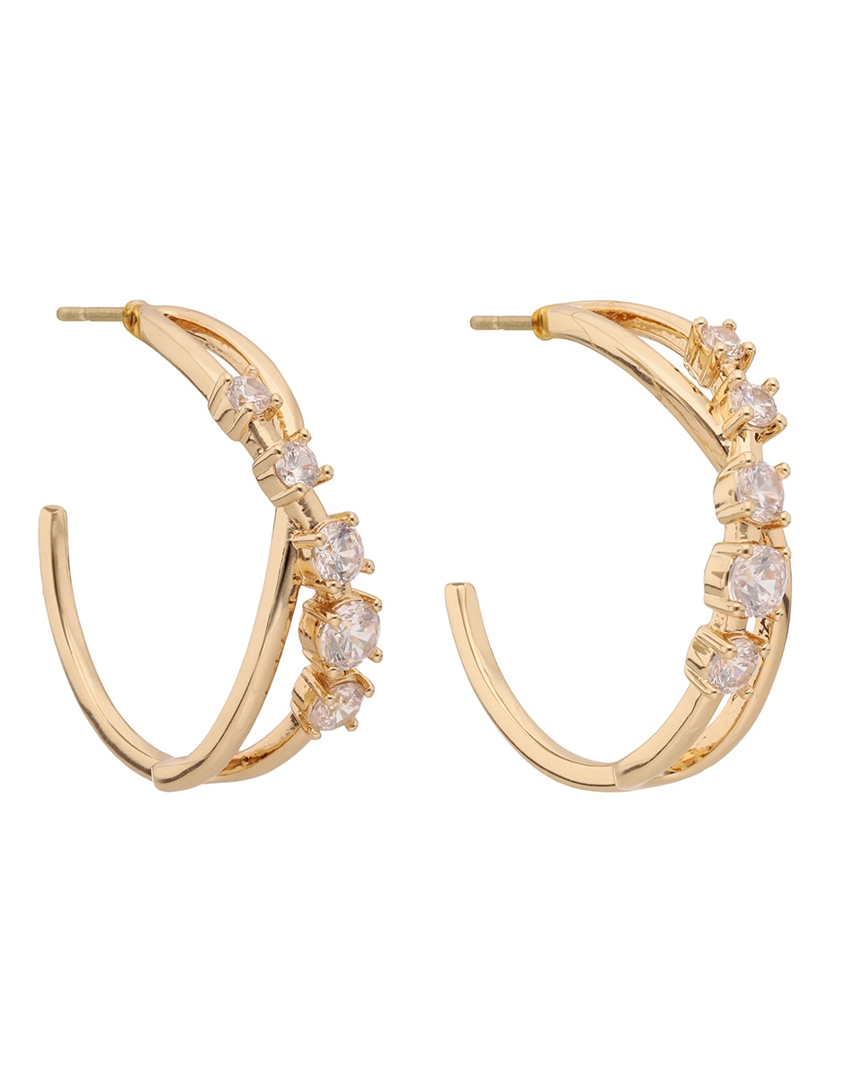 Arracadas Glimmering Ears con acabado brillante cristal 2