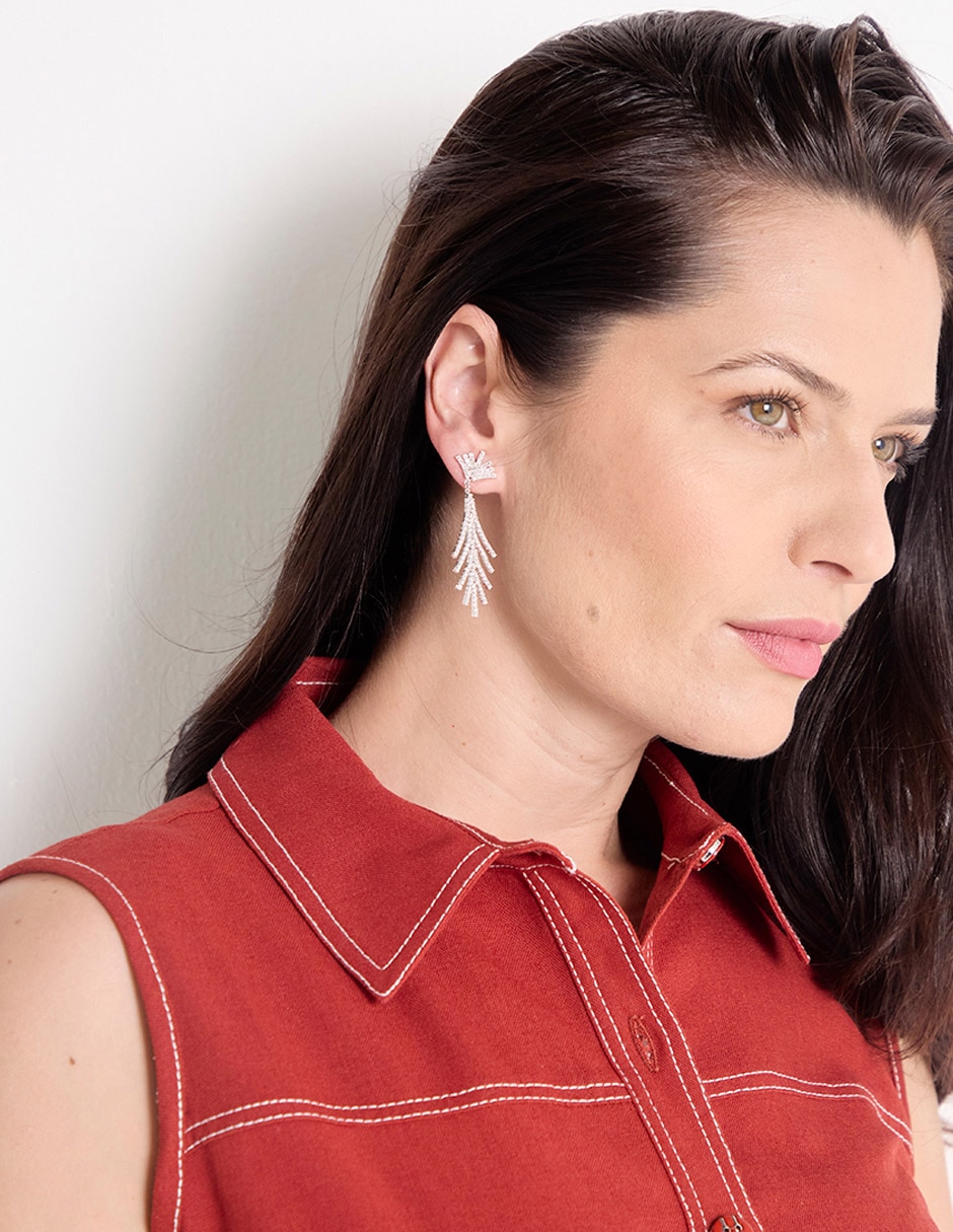 Aretes Glimmering Ears con acabado brillante cristal