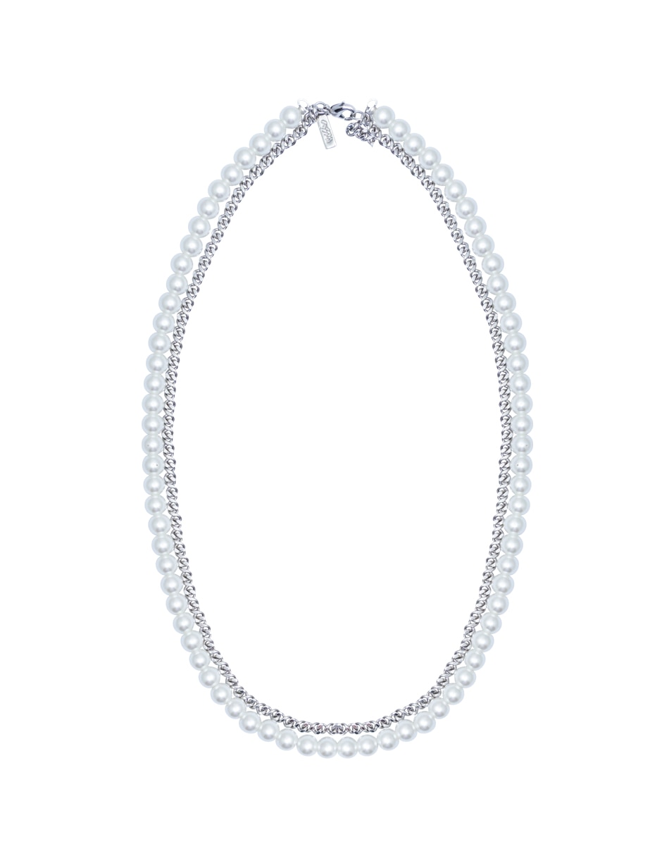 Collar de varios hilos Perla Y Cadena Diamantada 2
