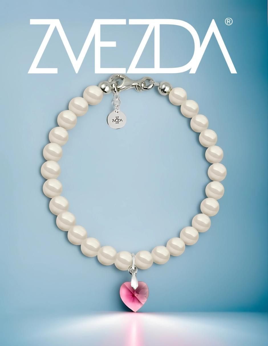 Pulsera de plata con perla de cristal p 925 Éclair 4