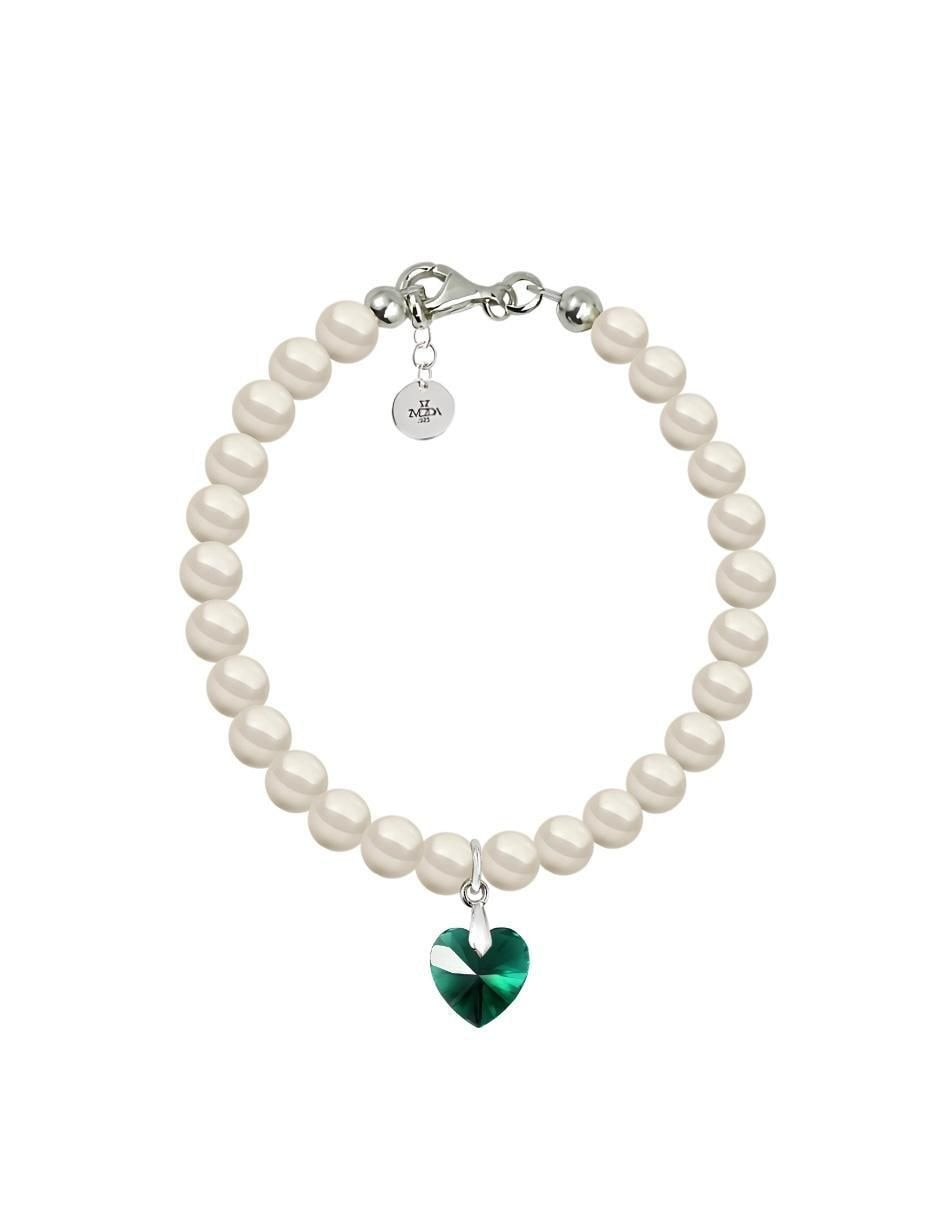 Pulsera de plata con perla de cristal p 925 Éclair