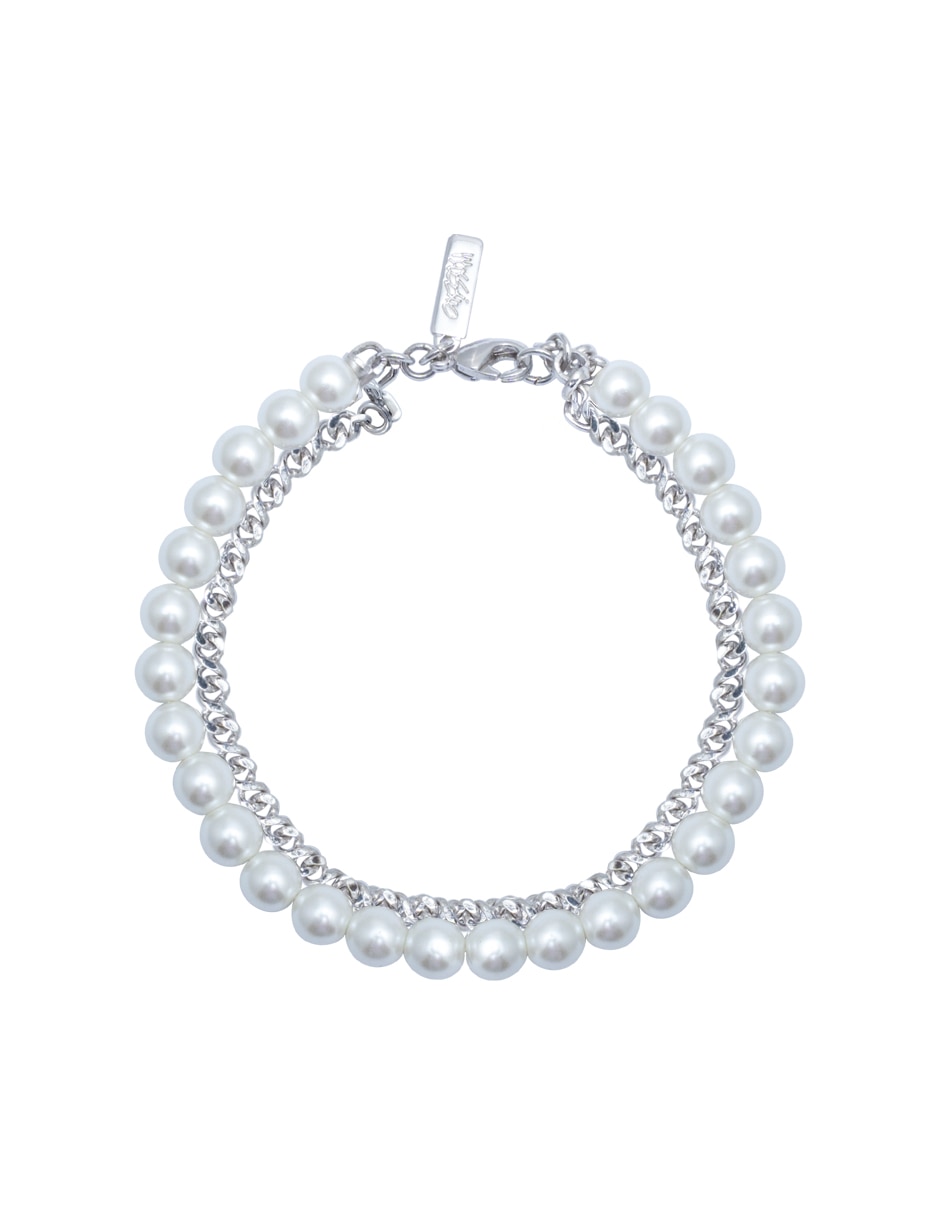 Pulsera con perla Perla Y Cadena Diamantada
