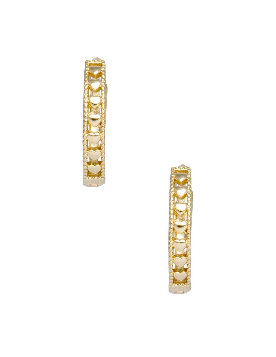 Aretes circulares Metales Corazón Flat con acabado brillante