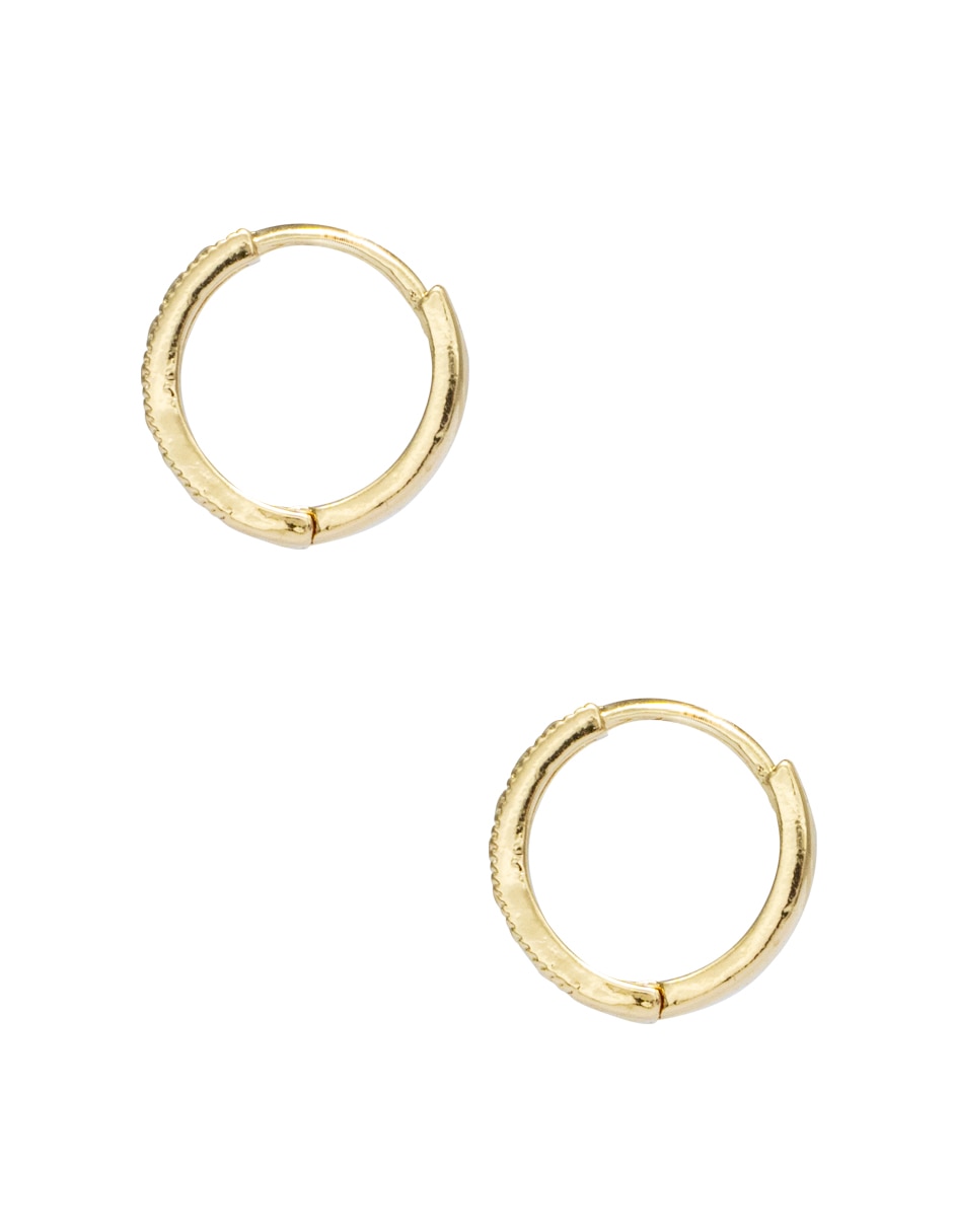 Aretes circulares Metales Corazón Flat con acabado brillante 3