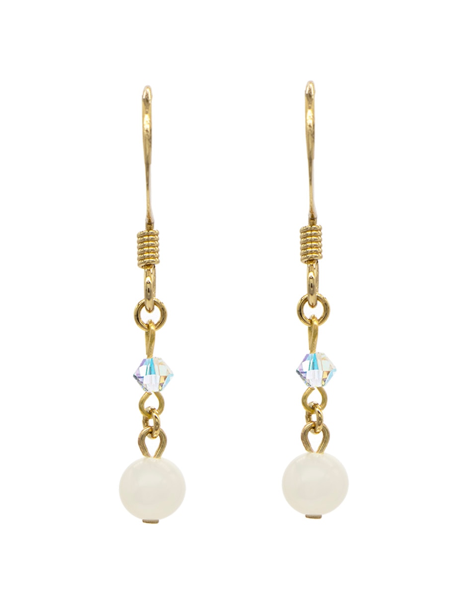 Aretes redondos perla