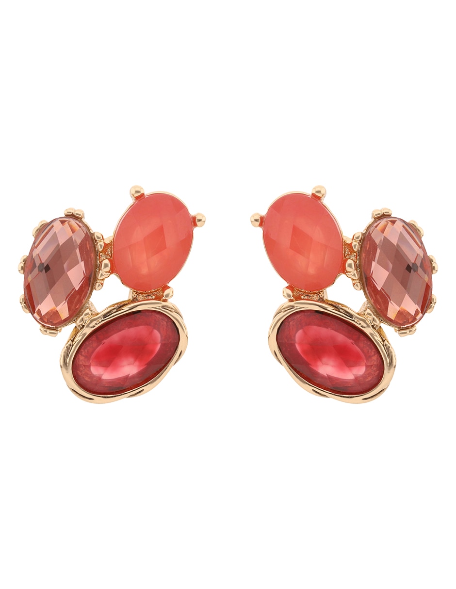 Aretes de óvalo con acabado brillante