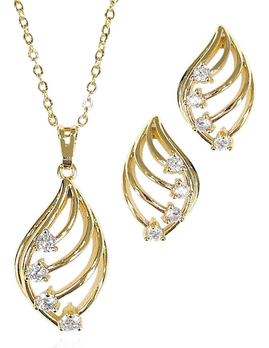 Aretes y collar zirconia