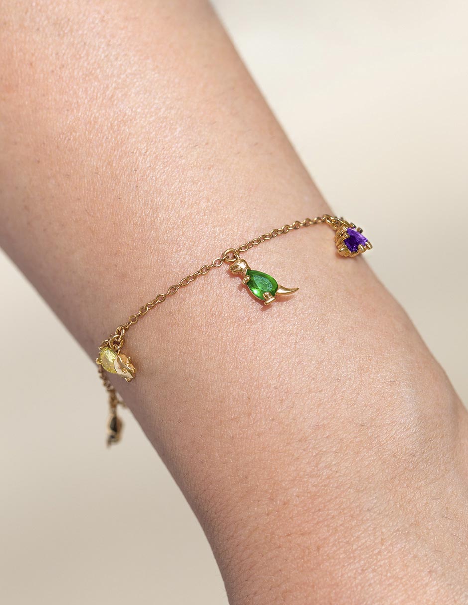 Brazalete 18 K Animals con acabado de chapa de oro 2