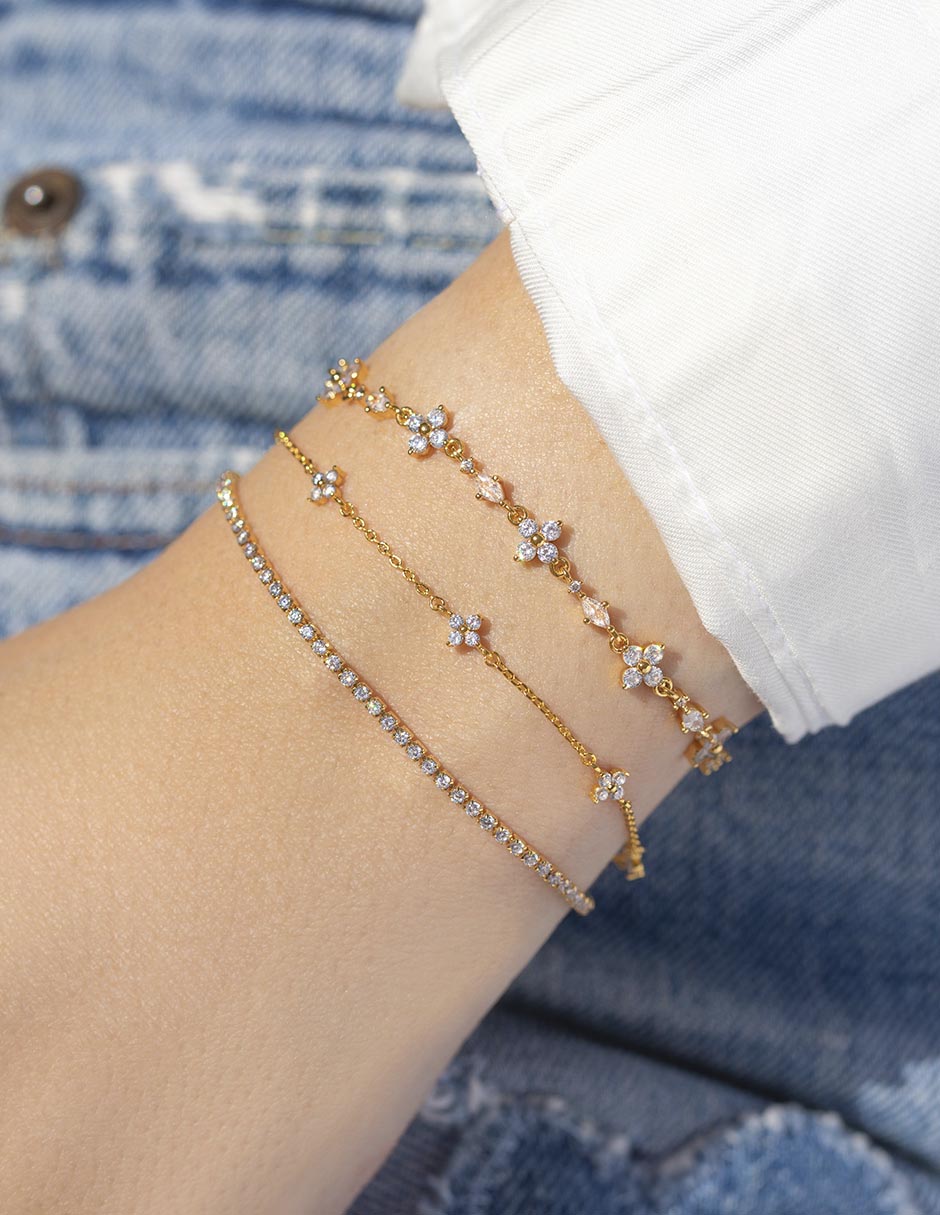 Pulsera 18 k con acabado chapa de oro 3