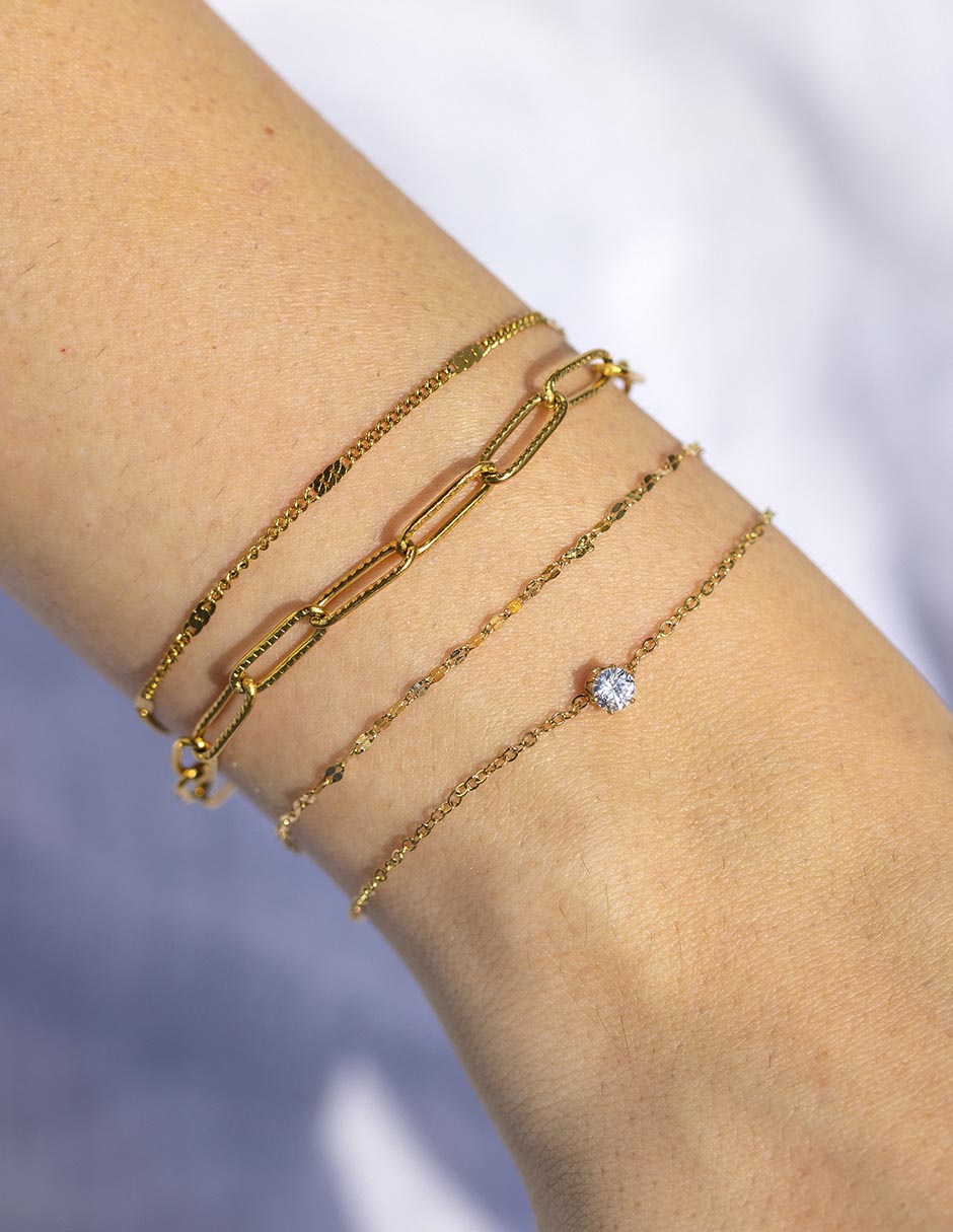 Pulsera 18 K Essentials con acabado chapa de oro 3