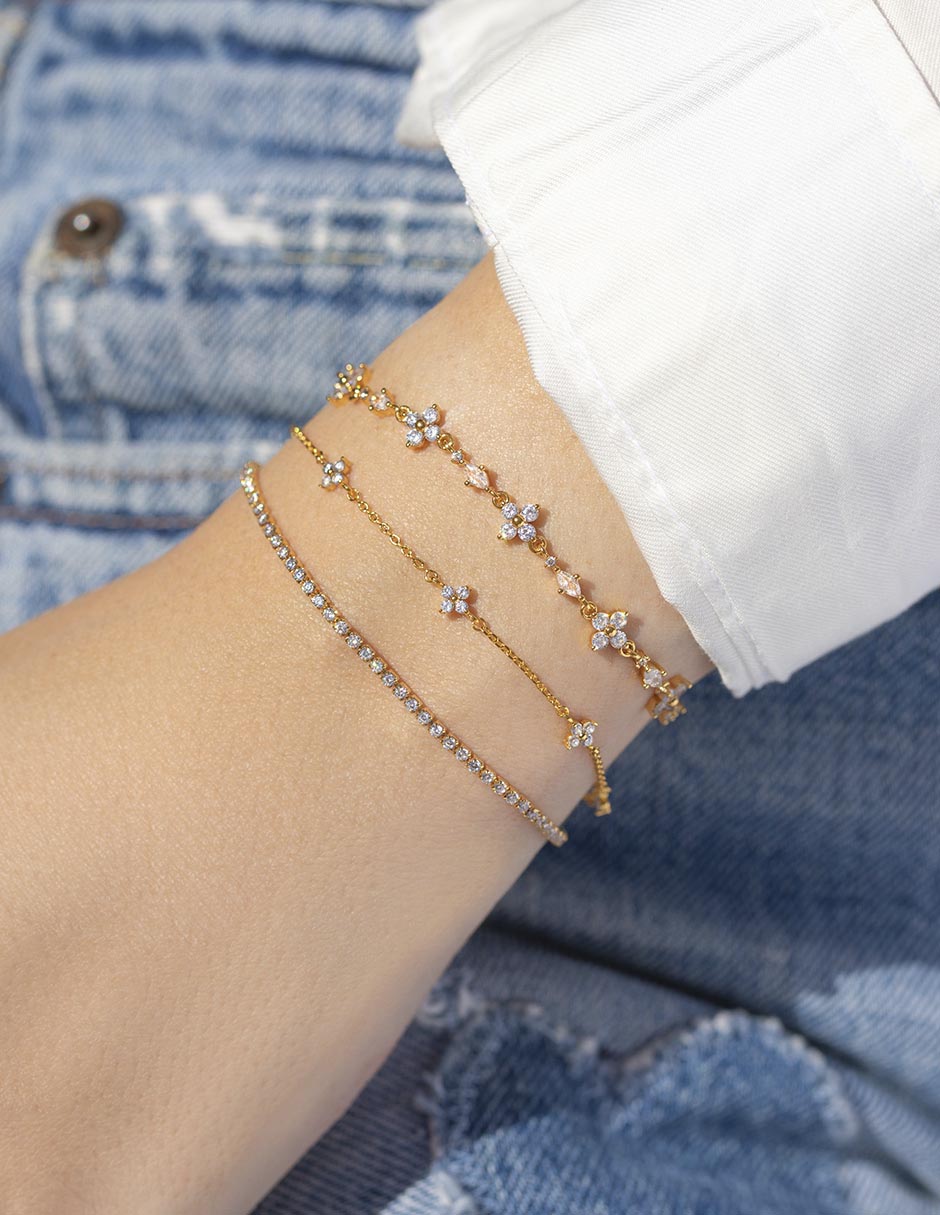 Pulsera 18 k Midnight Sparkle con acabado chapa de oro 3