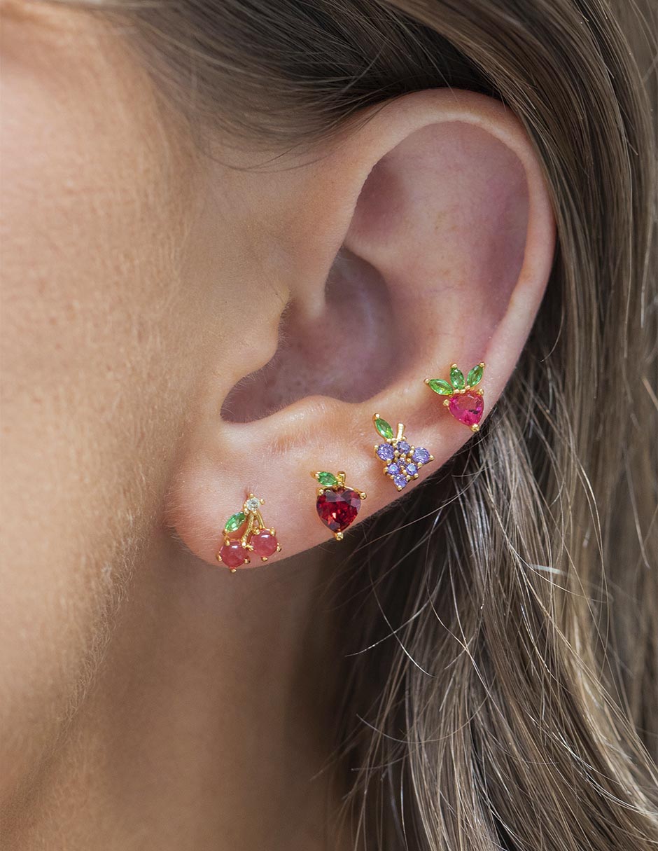Set de aretes 18 k con acabado chapa de oro 2