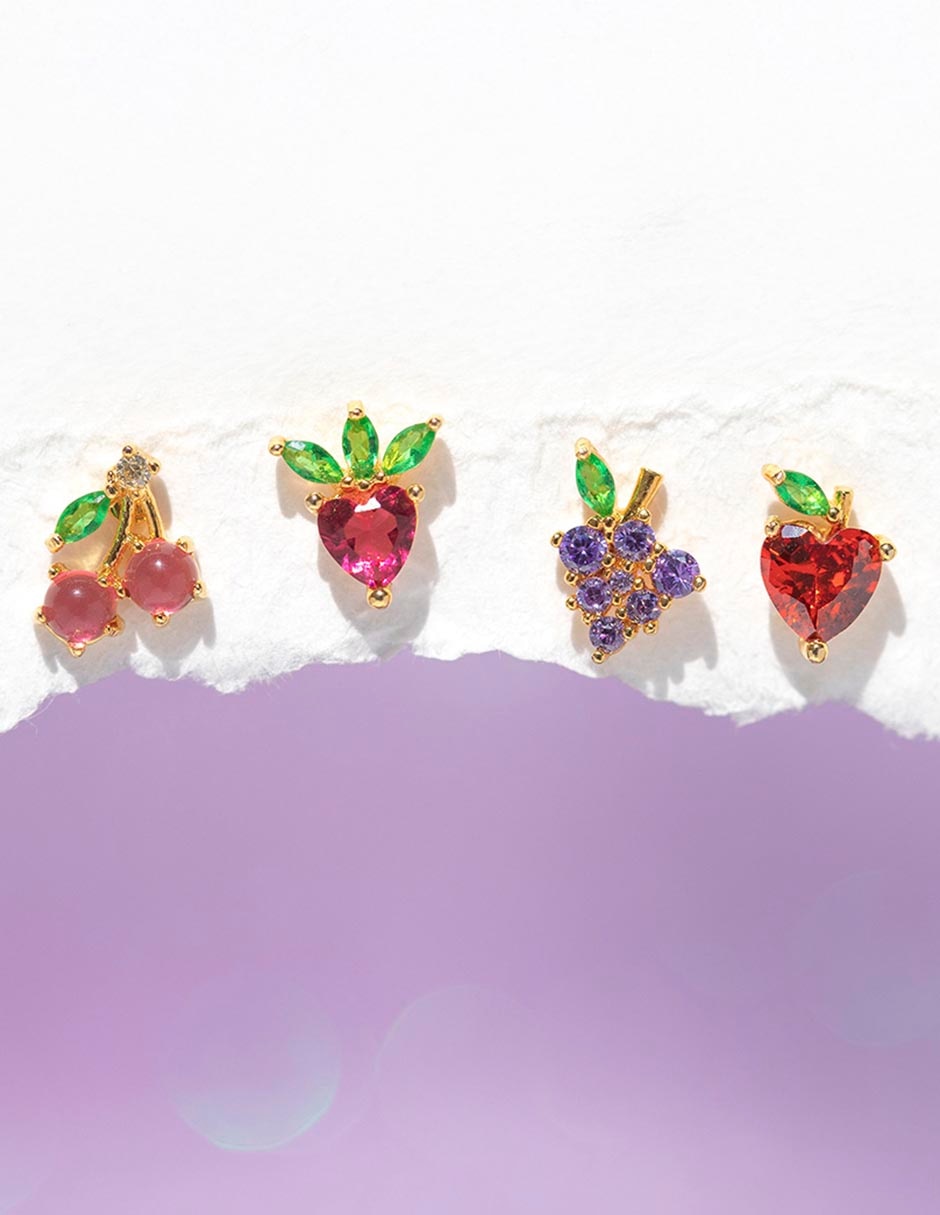 Set de aretes 18 k con acabado chapa de oro 3