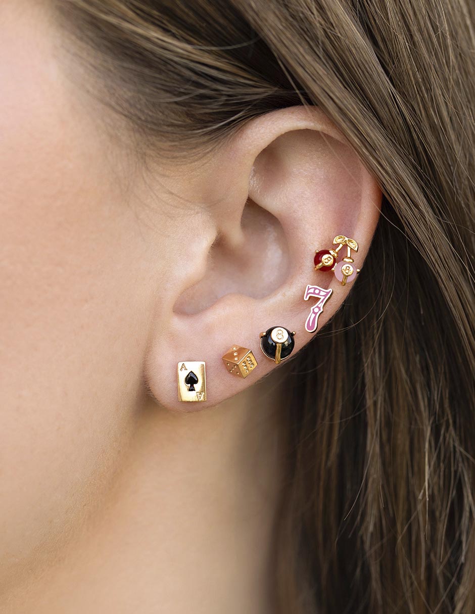 Aretes huggies Perfect Illusions 18 k con acabado chapa de oro zirconia cúbica 3