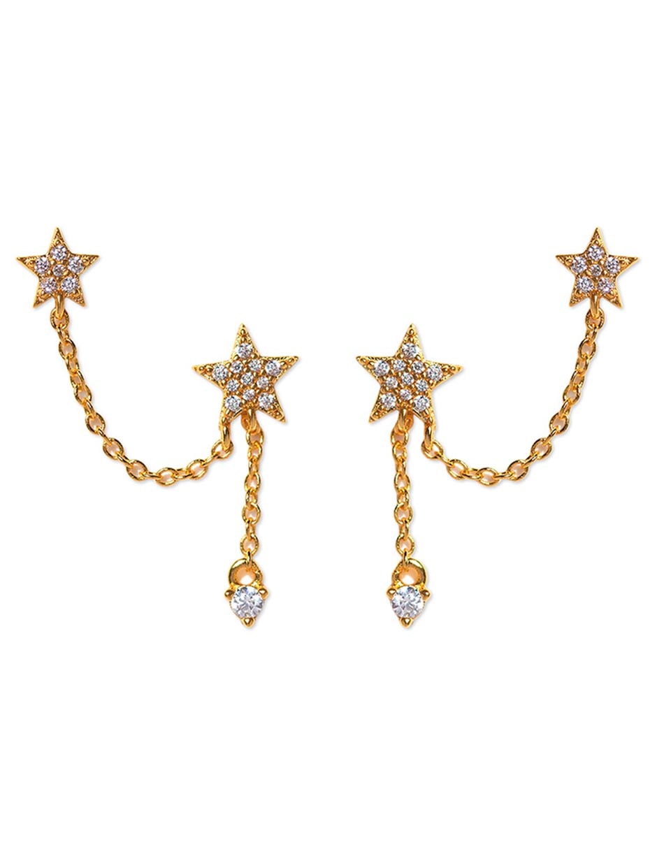 Piercing de estrella 18 k con acabado chapa de oro