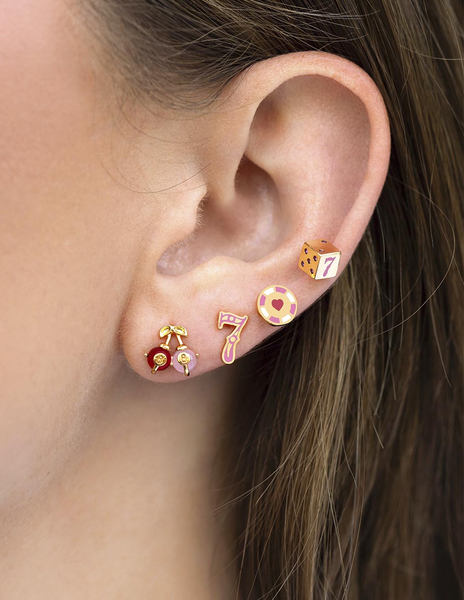 Broqueles 18 k con acabado baño de oro zirconia cúbica 2