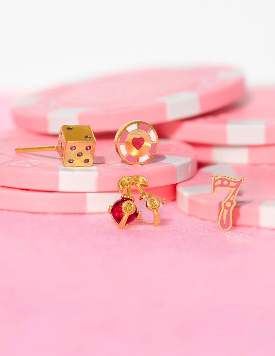 Broqueles 18 k con acabado baño de oro zirconia cúbica 3