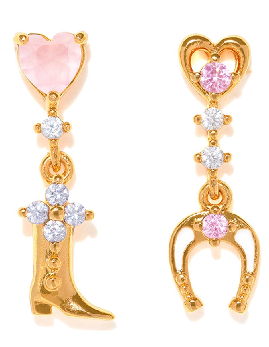 Set de aretes Garden 18 k con acabado chapa de oro