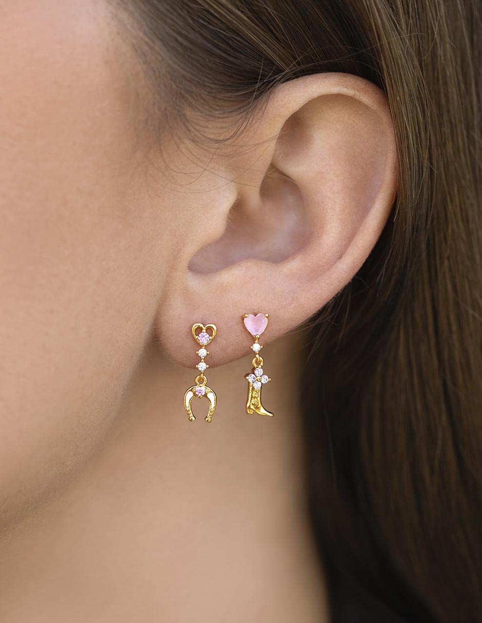 Set de aretes Garden 18 k con acabado chapa de oro 2