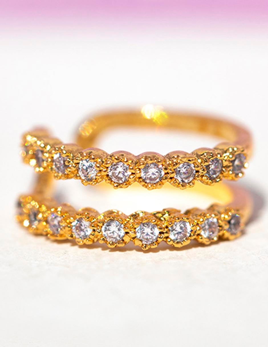 Ear cuff Classic 18 k con acabado chapa de oro 3