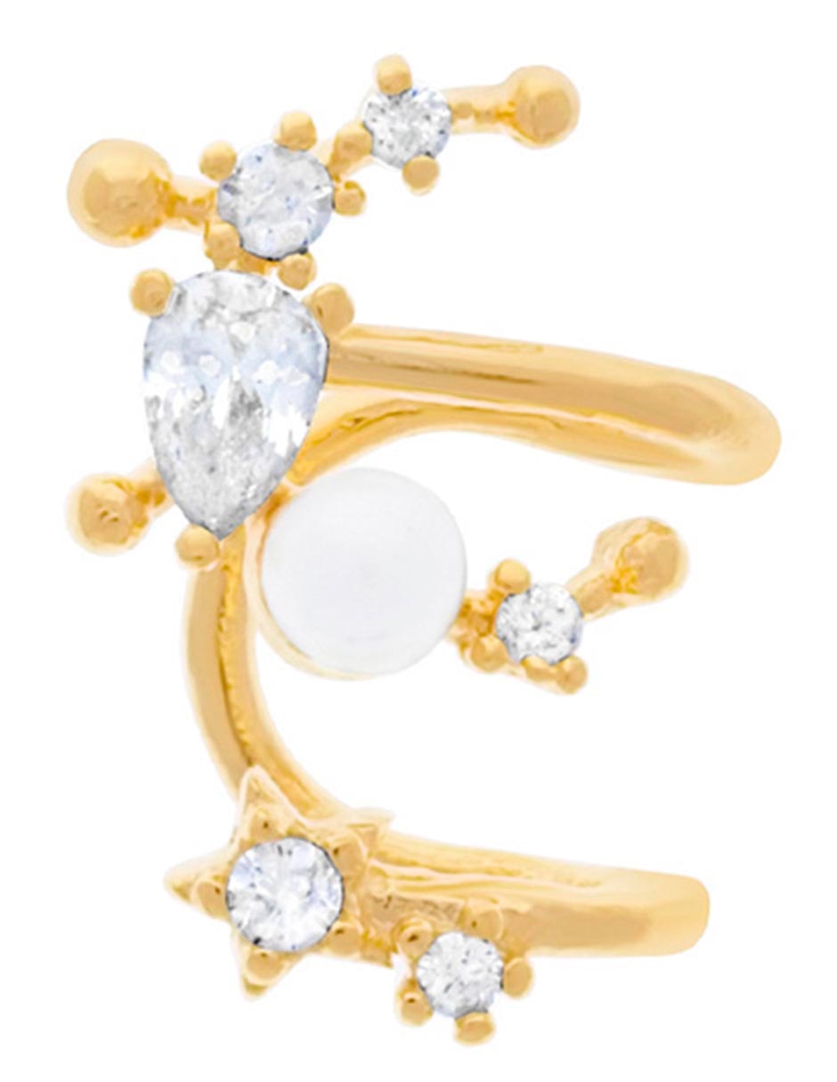Ear cuff Moonlight 18 k con acabado chapa de oro zirconia cúbica 2