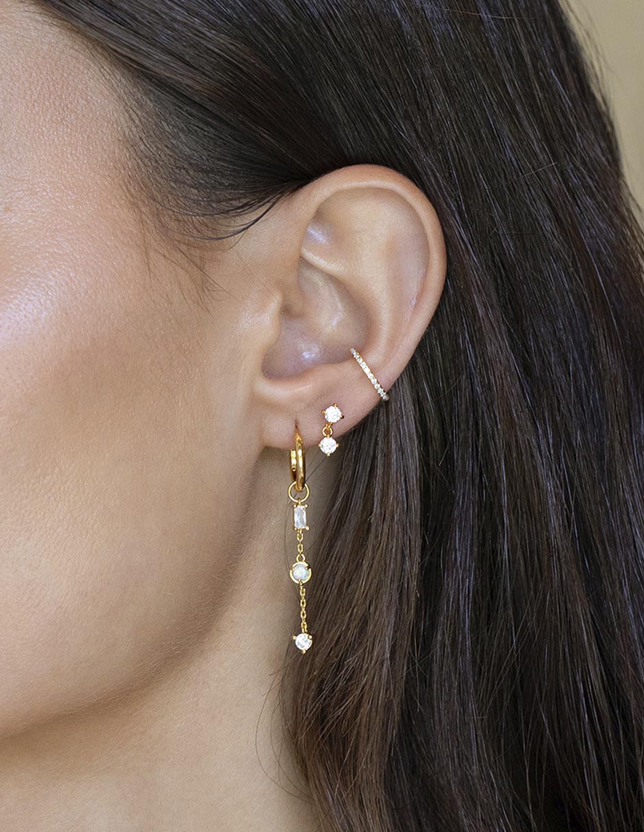 Ear cuff Classic 18 k con acabado chapa de oro 4