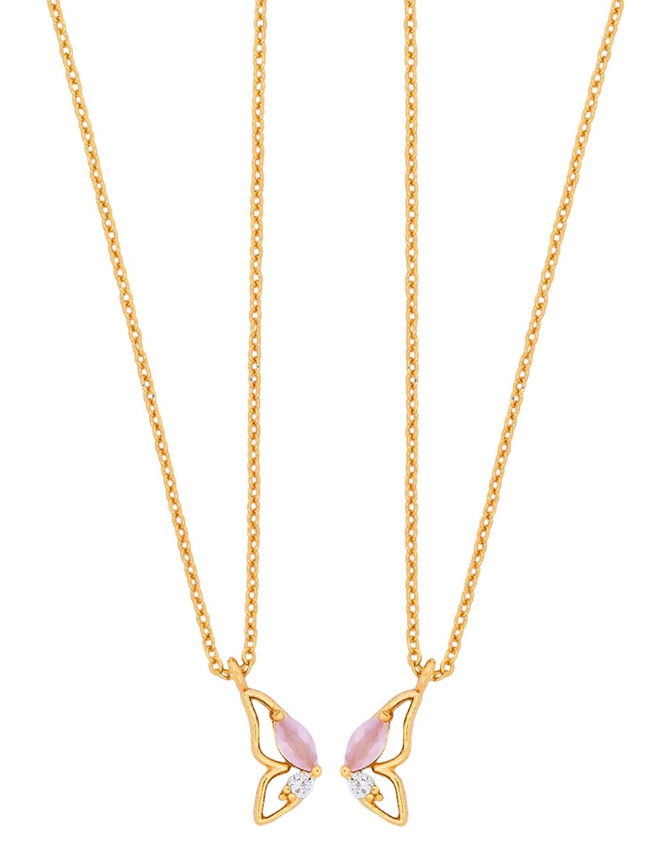 Set collar de mariposa Garden 18 K 2